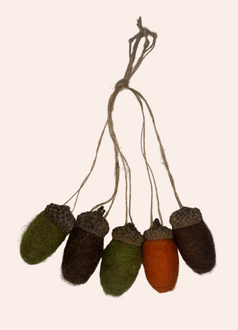 Felted Hanging Acorns