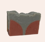 Moth man Soap - grey background with red eyes