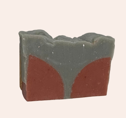 Moth man Soap - grey background with red eyes